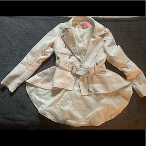 Perfect for the fall high/low faux leather jacket